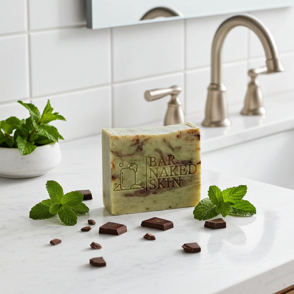Mint Chocolate Swirl Vegan Soap Bar